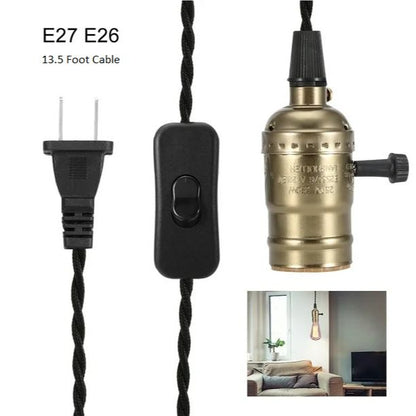 Light Bulb Holder, Sturdy Durable Light Socket Cord For Tungsten Lamps For Home For Incandescent Lamps For Bulb Lamps fancy Bulb Holder With Cable and switch for Smart Home RUI CHENG Lamp holder