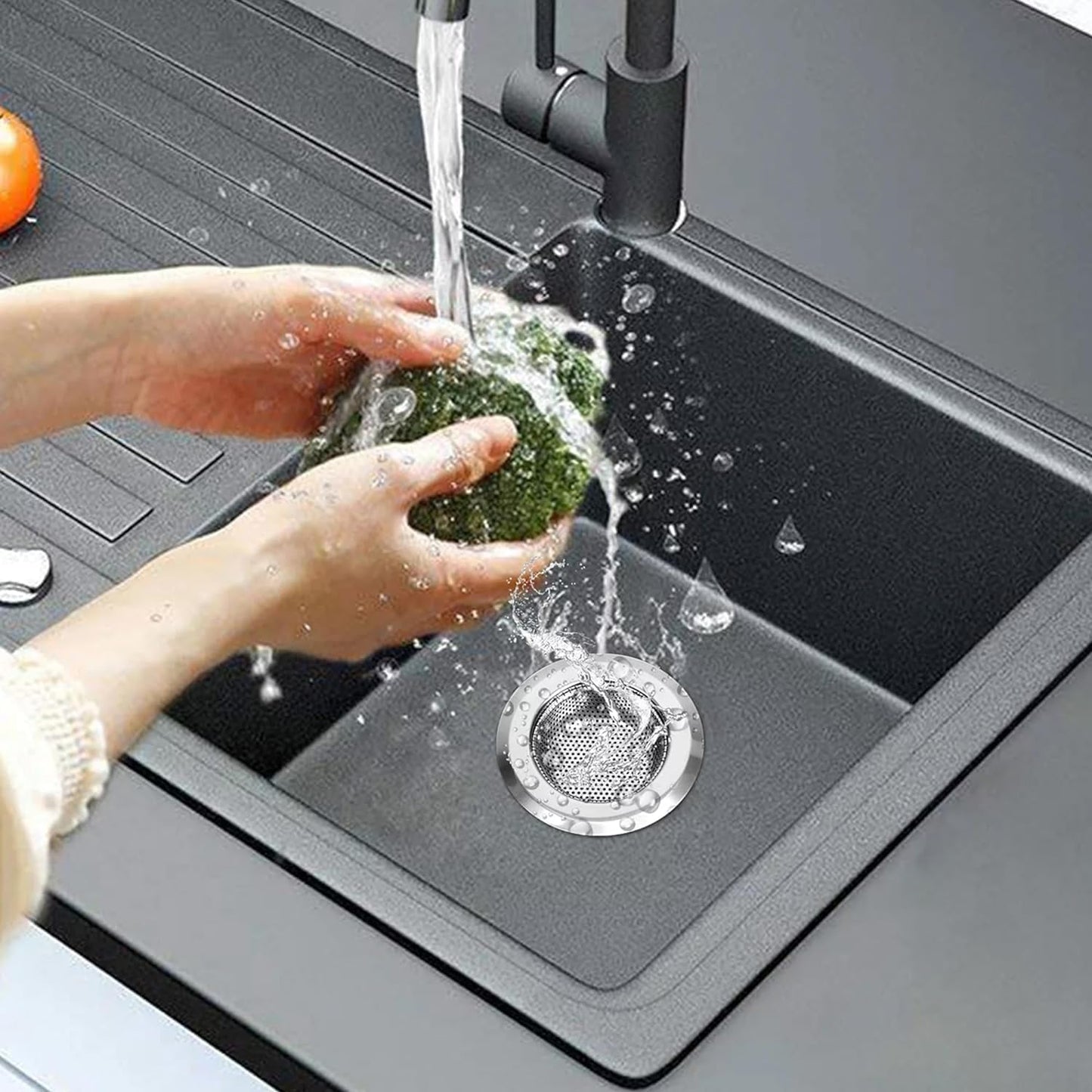 Stainless Steel Kitchen Sink Strainer, Heavy-Duty Sink Jali Drain Filter for Kitchen, Standard Size