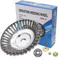 8 Inch Grass Trimmer Head Derusting & Weeding Wheel | Rust & Dust Removal Plate with Fixing Kit | Steel Wire Brush Cutter for Lawn Mower & Garden Tools