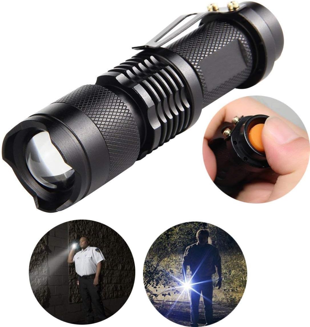 🔦 Mini CREE Flashlight – 360 Lumens  Super Bright LED Torch | Metal Case | Black | Battery NOT Included