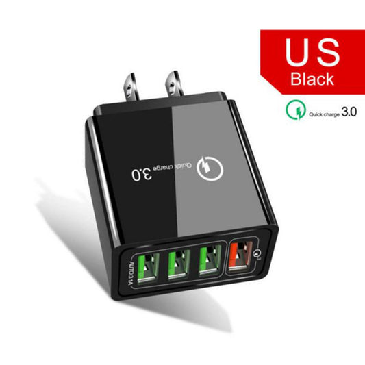 QC3.0 Fast Quick Charge 4-USB Ports Hub Wall Charger Power Adapter US Plug