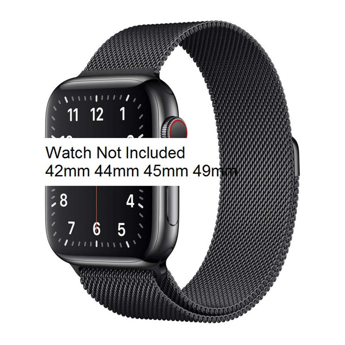 IWatch Milanese Loop Band i Watch Strap 42mm / 44mm / 45mm / 49mm Space Black
