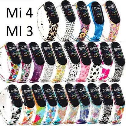 Mi4 Band Strap & Mi3 Band Strap Printed A One Natural Flowers Color Full Matching Girls & Boys Strap for Mi Replacement Waterproof Wrist Band Printed Strap for Xiaomi Mi Band 4 & 3 Smart Activity Tracker -Printed (Only 1 Strap - Chip not Included)