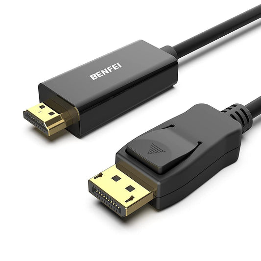 BENFEI DP to HDMI Display Port to HDMI MALE cord Black Cable MALE to MALE for DisplayPort Enabled Computer and Laptops