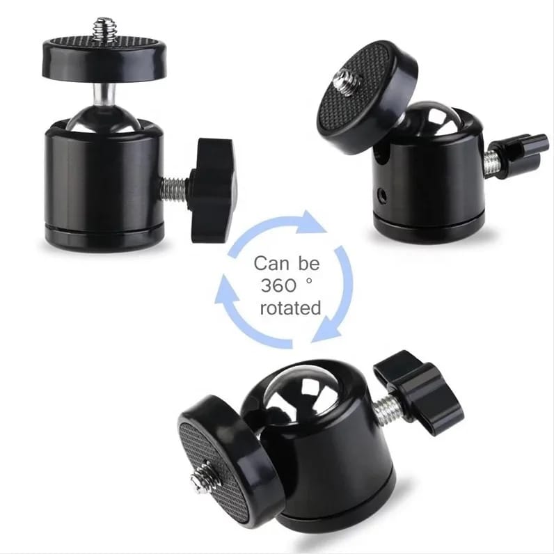 Universal Ball Head Adapter Angle Adjustment 14 & 38 Screw For DSLR Camera Mic Stand LED Light Tripod