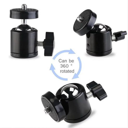 Universal Ball Head Adapter Angle Adjustment 14 & 38 Screw For DSLR Camera Mic Stand LED Light Tripod