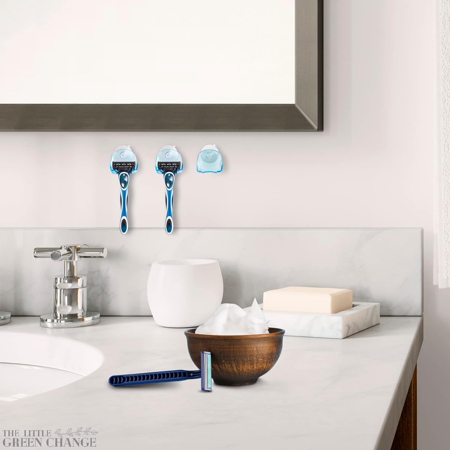 1PCS Plastic Razor Holder for Shower Wall - Suction Cup Razor Holder Razor Hooks for Bathroom Shaver Holder