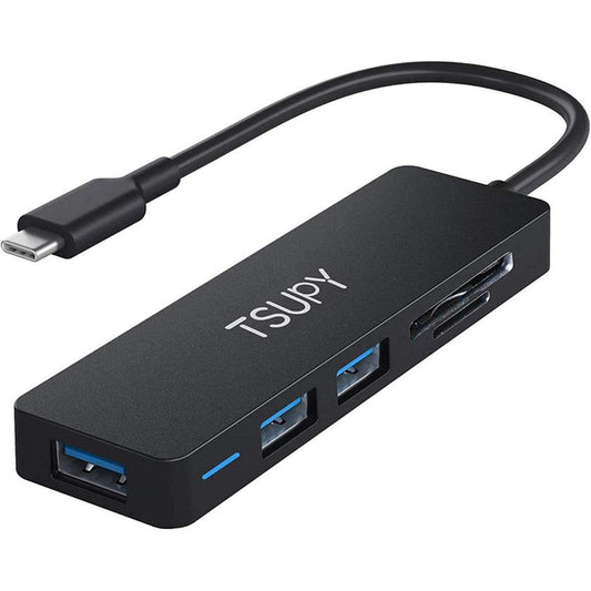 USB C Hub, TSUPY 5 in 1 Type C Adapter Hub with 3 USB 3.0 Ports & SD/TF Card Reader Compatible with All