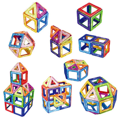 30 pcs Mini Magnetic Constructor Triangle Square Bricks Magnetic Building Blocks Designer Set Magnet Toys For Children Gift