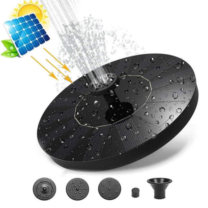 Solar Water Fountain 16 Cm with 4 nozzles, Floating Solar Powered Fountain Pump for Bird Bath  Garden Pond Pool Outdoor 1.4W Round