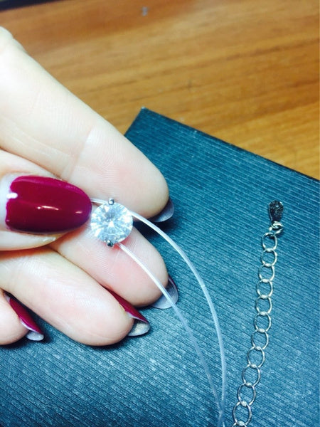 choker Invisible Fish Line Crystal Necklace Pendants Neck Zircon Women Clavicle Chain Lady Feminino Collar 8mm Zircon A One World Best Gift