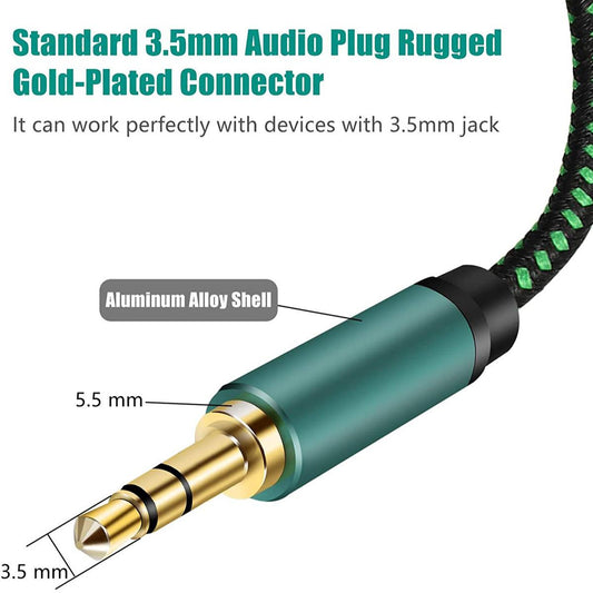 Audio Extension Cable 4m/12Ft,Audio Auxiliary Stereo Extension Audio Cable 3.5mm Stereo Jack Male to Female, Stereo Jack Cord for Phones, Headphones, Tablets, PCs, MP3 Players and More/