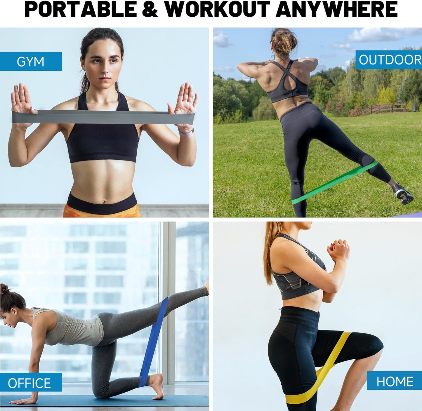 5 Pcs Set Exercise Fitness Bands For Legs And Butt Gym Strength Training Rubber Stretch Loops Bands Fitness Cross Fit Equipment Yoga Belt Exercise Pull Rope Elastic Bands For Fit Home Gym