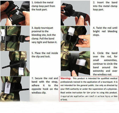 Tactical Emergency Tourniquet Aluminum Rod One-Handed Operation Spinning First-Aid Supplies Rescue Life Outdoor Survival Tool
