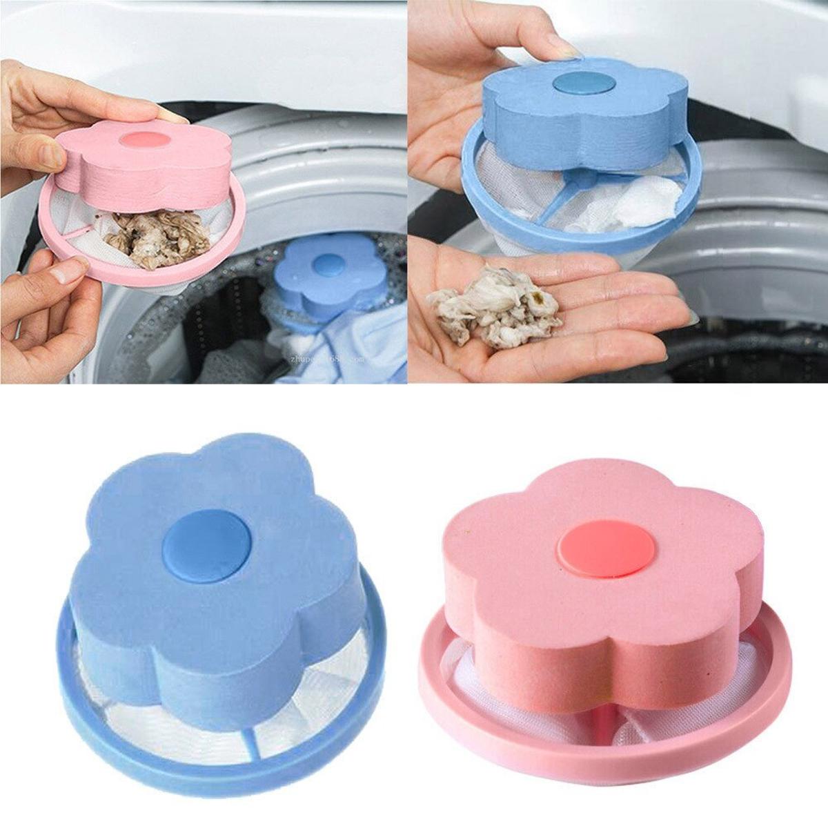 2 Pc Laundry Floating Lint Hair Catcher Mesh Pouch Dirty Fiber Collector Reusable Washing Machine Laundry Filter Bag
