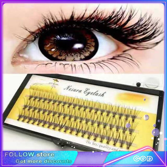 3 Root 60pcs Black 12mm, C Curl Handmade 3D Pre-Made Faux Mink Nesura Eyelashes