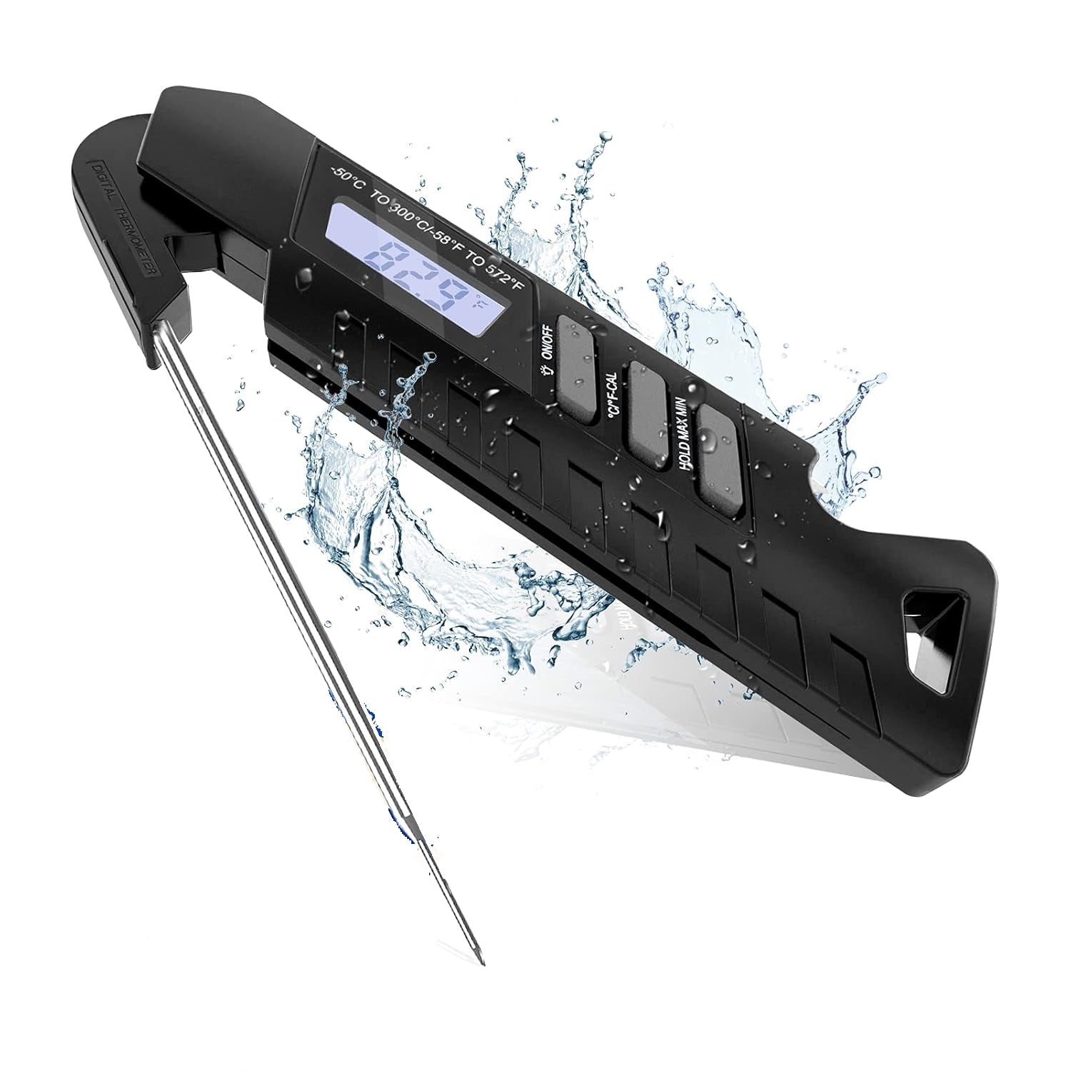 Maxuni Meat Thermometer, Digital Instant Read Meat Thermometer for Cooking and Grill, Waterproof Kitchen Thermometer with Backlight, Fast Cooking Thermometer for Grilling BBQ