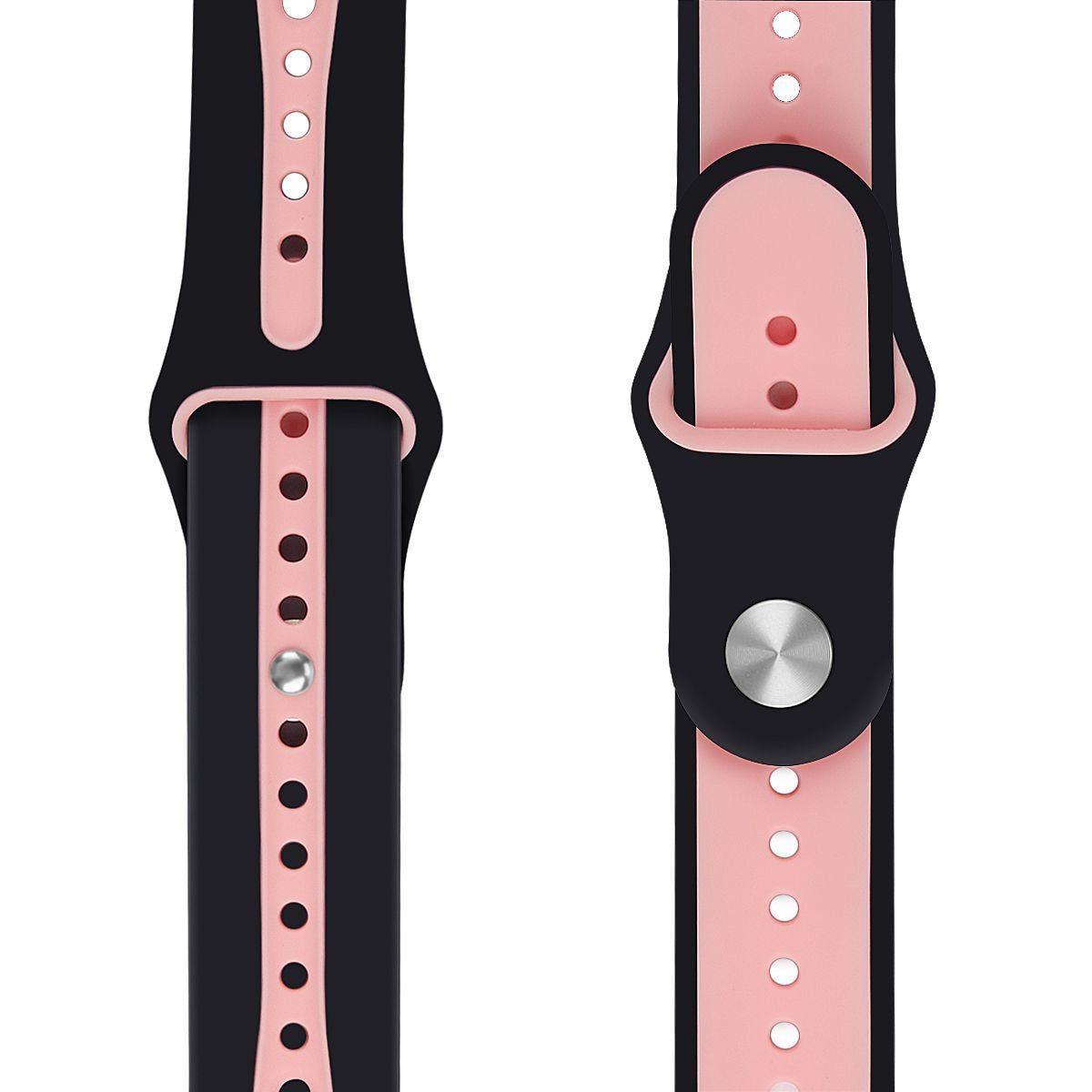 unique Color new fashion Black & Rose Pink Dual Silicon Strap for i Watch (38mm/40mm/41mm) for Smart App Watch ,universal