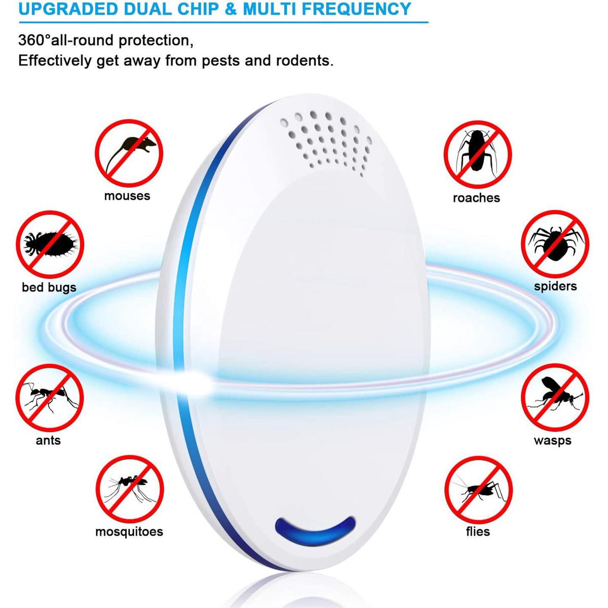 1 Pack Electronic Indoor Pest Repeller & Insect Repellent Plug-in for Mice, Cockroaches, Spiders, Mosquitoes
