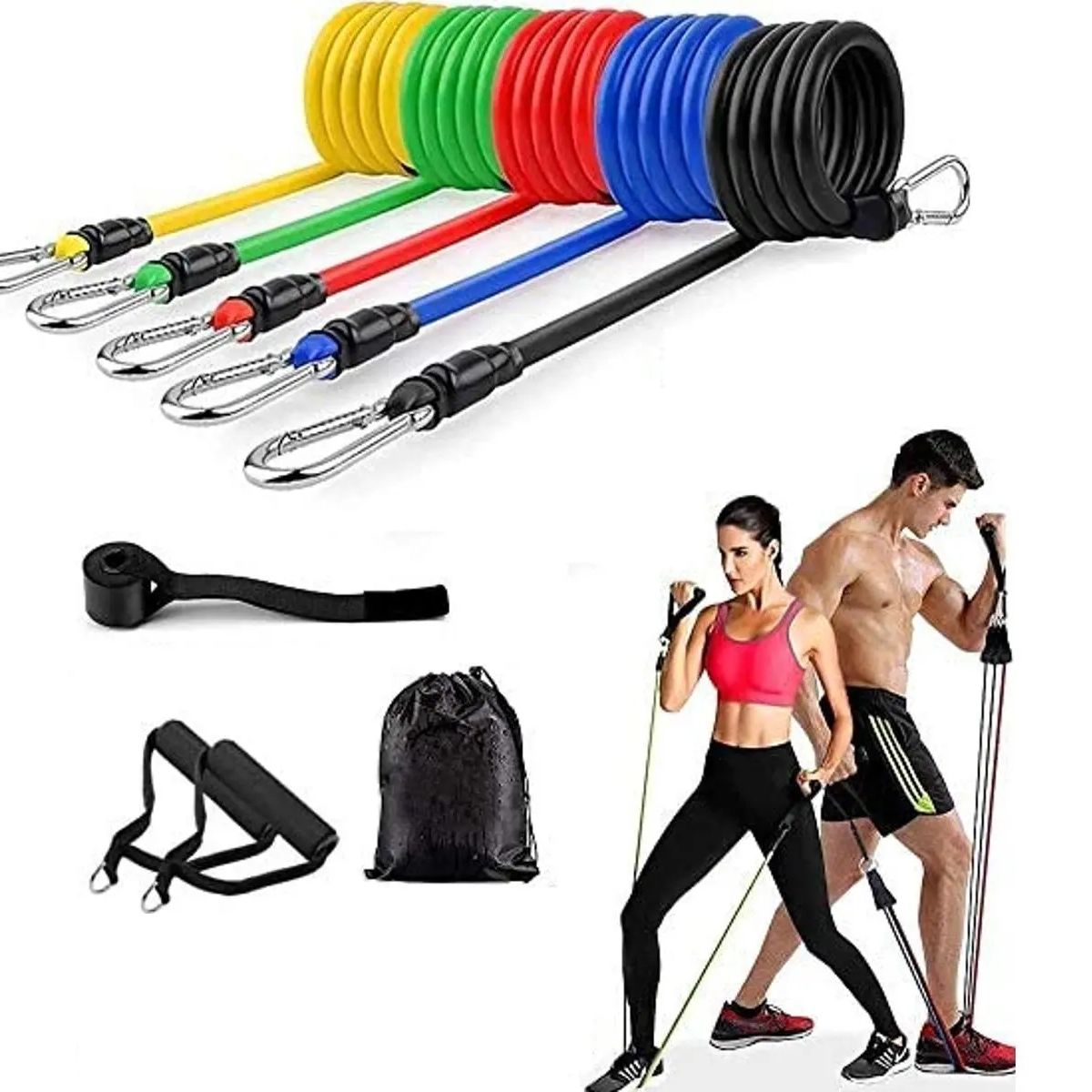 Power Exercise Resistance Band Set for Pull Up Body Fitness & Workout Loop Bands with Door Anchor