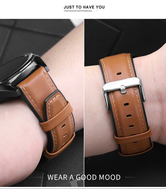 22mm silicone strap look like leather For Huawei watch GT/Honor Magic Watch 2 /Samsung Galaxy 46mm Replacement strap Gear S3 Frontier/Classic