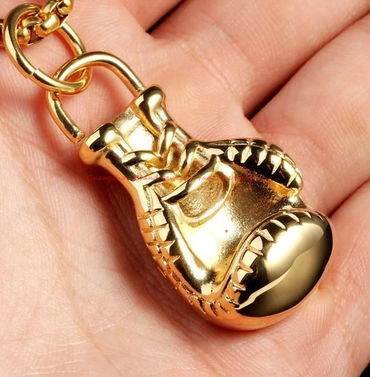 🥊 3D Metal Golden Boxing Gloves Keychain  Fashion Decorative Keyring | Gift Item
