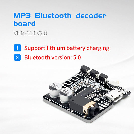 VHM-314-V2.0 / VHM-314  Bluetooth Audio Receiver Board Bluetooth 5.0 MP3 Lossless Decoder Board Wireless Stereo Music Module