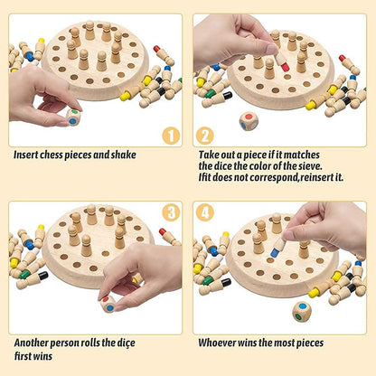 Educational Wooden Memory Chess Toy brain Game Children Gifts Fun With Learn