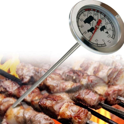 Stainless Steel Roasting Thermometer, Analogue and Wireless Meat Thermometer for Kitchen and Grill, Ideal Steak, Meat, Poultry, 5.3 x 11 cm