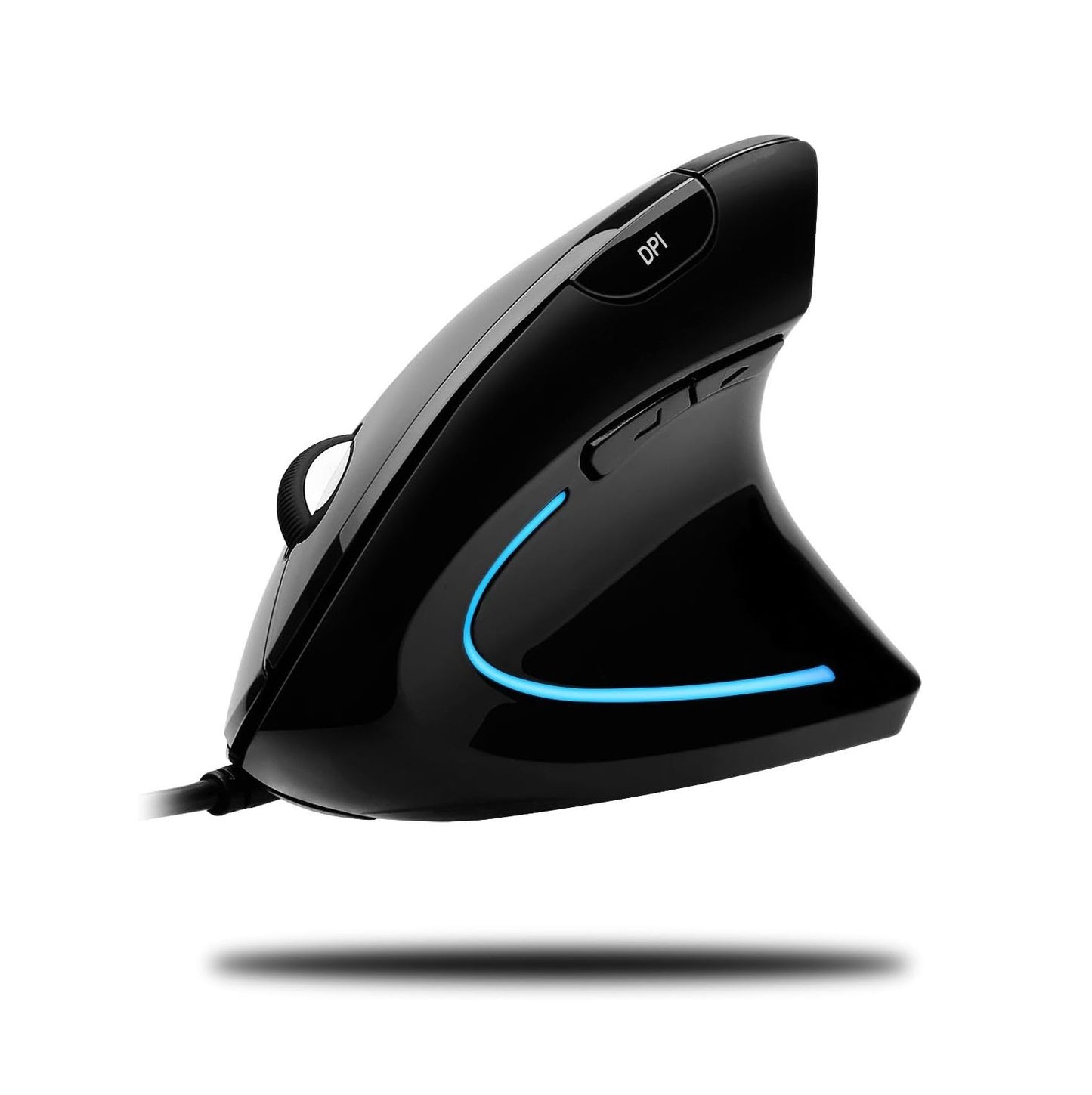 Adesso iMouse E1 Vertical Ergonomic USB Mouse – 1600 DPI Illuminated Optical Wired Mouse with 6 Buttons for Right-Handed Users