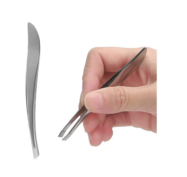 Premium Slant Tip Eyebrow Tweezers – German Stainless Steel Hair Plucking Tool | Precision Facial Hair Remover for Women & Men | Professional Quality