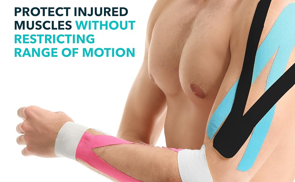 Red Kinesiology Tape Classic – Latex-Free Sports Tape for Muscle Support, Joint Stability & Athletic Recovery
