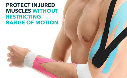 Red Kinesiology Tape Classic – Latex-Free Sports Tape for Muscle Support, Joint Stability & Athletic Recovery