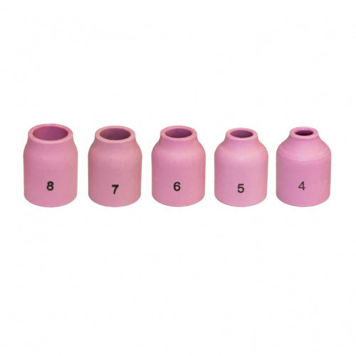 5 Pcs Gas Lens Alumina Ceramic Cup Assorted Sizes (#4-#5-#6-#7#8) 53N-series for TIG Alumina Nozzle Welding Torch