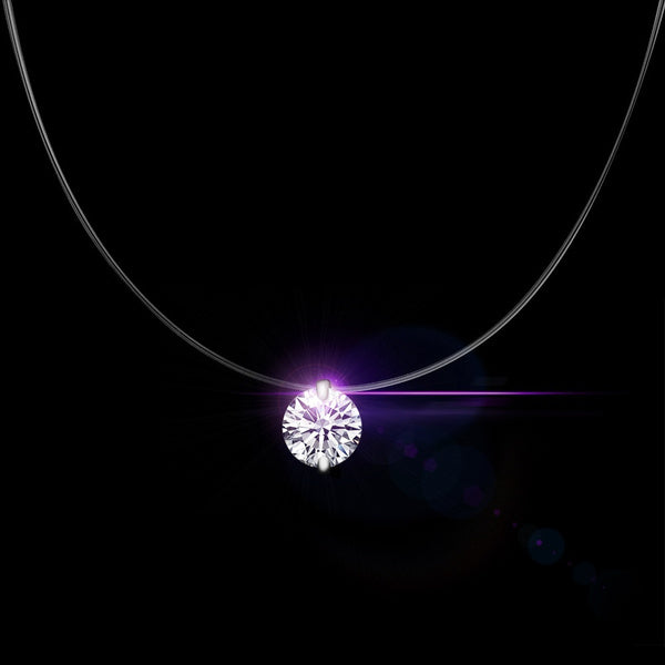 choker Invisible Fish Line Crystal Necklace Pendants Neck Zircon Women Clavicle Chain Lady Feminino Collar 8mm Zircon A One World Best Gift