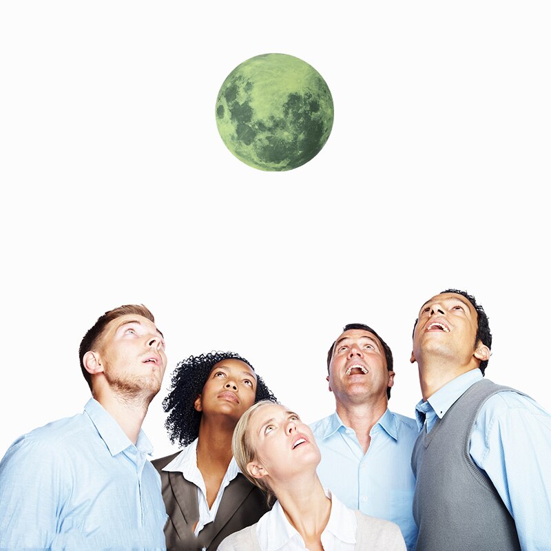 30cm x 30cm Luminous Moon 3D Wall Sticker – Glow in The Dark Fluorescent Moon Wall Decal for Kids Bedroom & Living Room