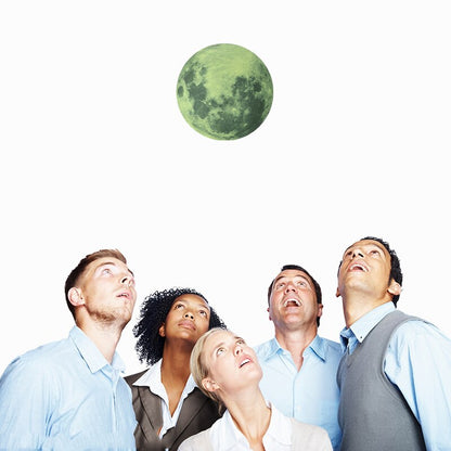 30cm x 30cm Luminous Moon 3D Wall Sticker – Glow in The Dark Fluorescent Moon Wall Decal for Kids Bedroom & Living Room