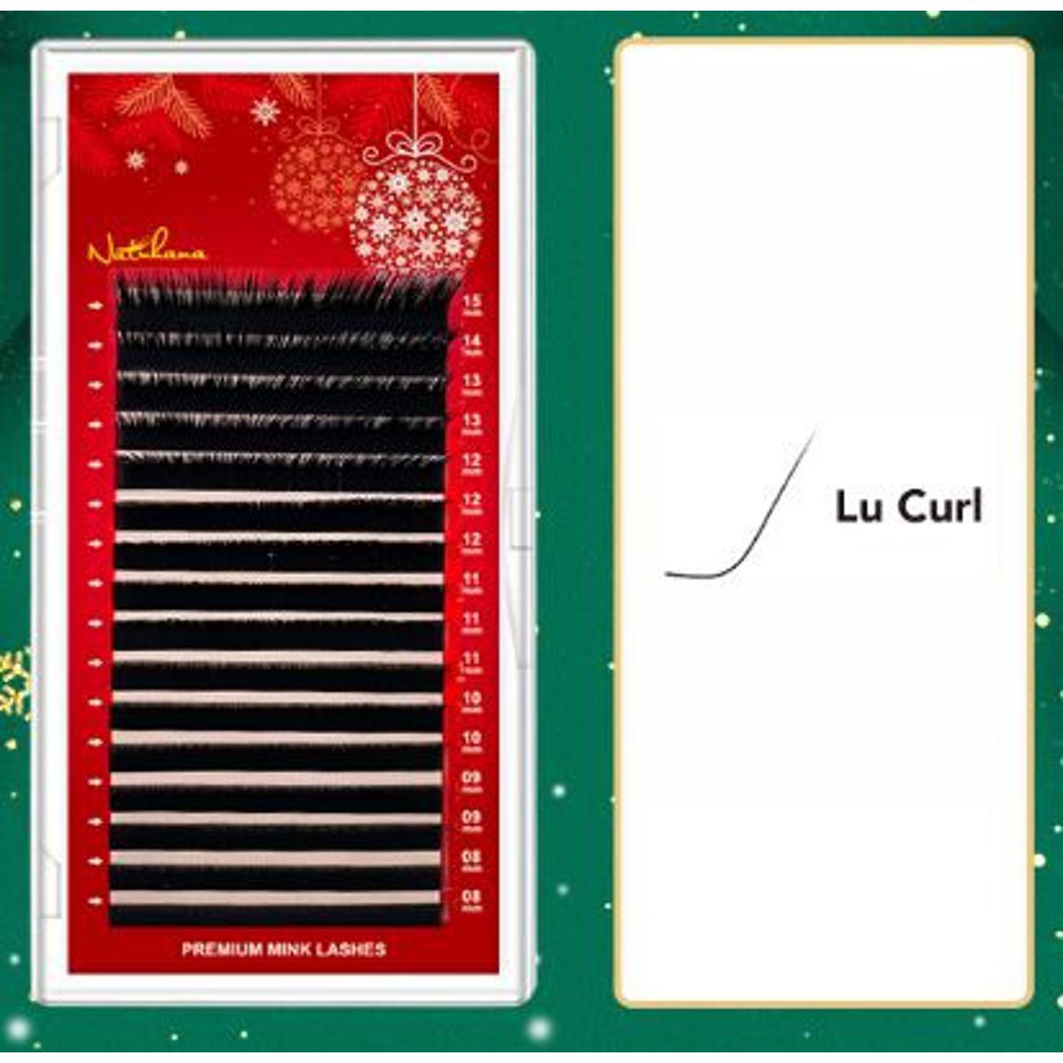 NATUHANA Eyelash Extensions Matt Black Premium Mink Eyelashes Soft False Lash Curl LU , Thickness 0.7mm , Length 8 -15 mm Mix