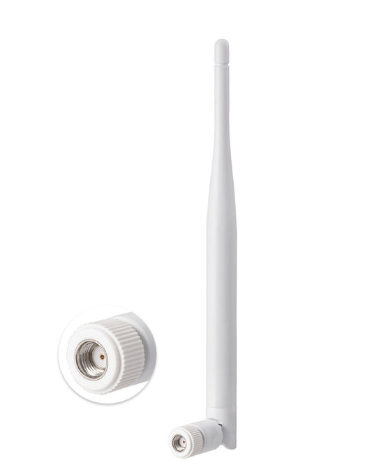 WiFi Antenna 2.4GHz 4dBi, 2.4G/5G RP-SMA-J, Wireless Router Connector Omni Dual Band Modem RP-SMA Male Ip White hi Speed 13.5 cm
