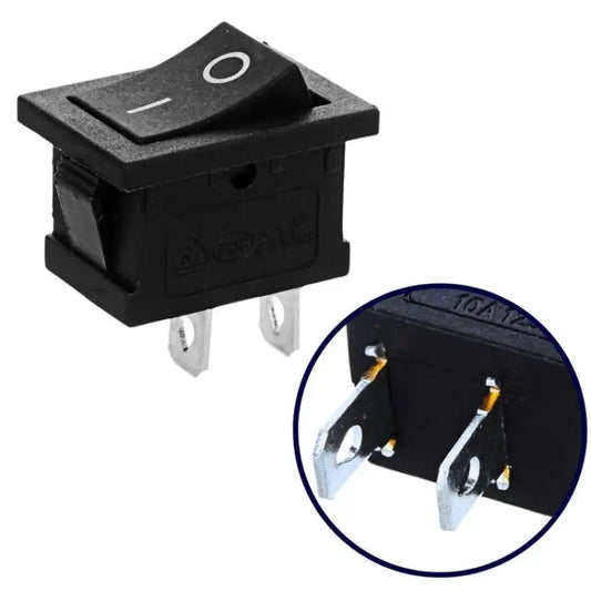 2 Pcs KCD1 Rocker Switch 15X21 KCD Mini Switch 2Pin 6A/250V ON-OFF 15*21MM KCD1-B1-101 which is wildly apply to home appliance, machine, equipment, vehicle, UPS solar inverter etc