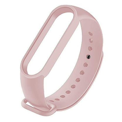 Mi 5/6 Band Strap for Mi Band 5 and Mi Band 6 Wristband Silicone Strap (Blush Pink) Tea Pink Soft Long Life