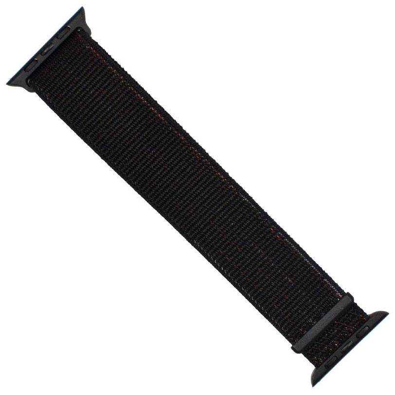Mesh Soft Breathable Woven Nylon Sports Loop Strap Band for Appl Watch 42mm Series 1,2,3 & i Watch 44mm Series 4 ,5-jet Black