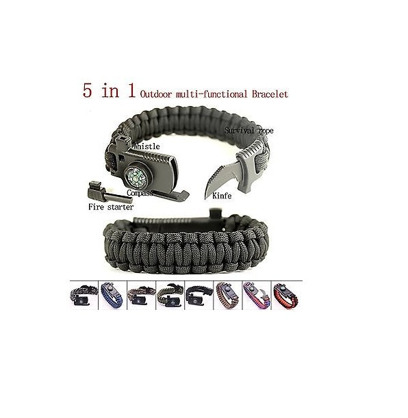 5 in 1 Multifunctional Outdoor Bracelet Umbrella rope bracelet outdoor multi-function bracelet bracelet for survival outdoor adventure camping