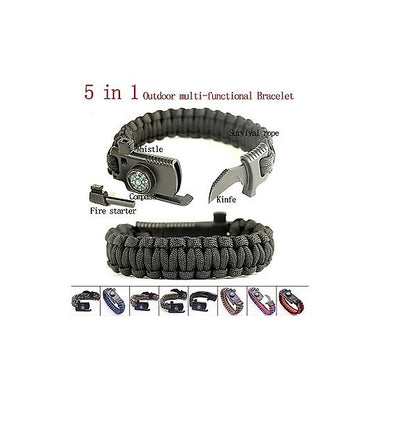 5 in 1 Multifunctional Outdoor Bracelet Umbrella rope bracelet outdoor multi-function bracelet bracelet for survival outdoor adventure camping