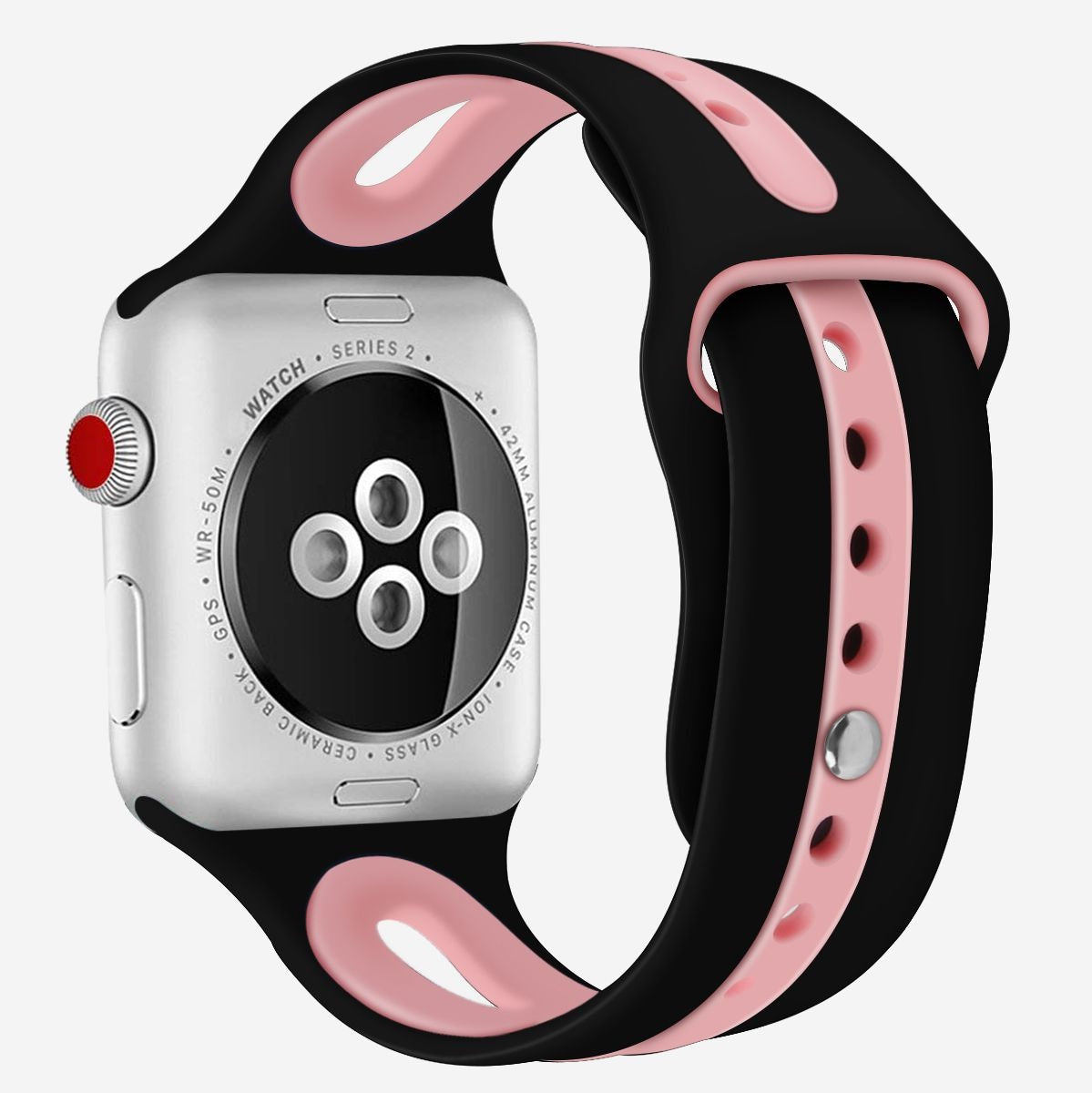 unique Color new fashion Black & Rose Pink Dual Silicon Strap for i Watch (38mm/40mm/41mm) for Smart App Watch ,universal