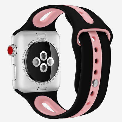 unique Color new fashion Black & Rose Pink Dual Silicon Strap for i Watch (38mm/40mm/41mm) for Smart App Watch ,universal