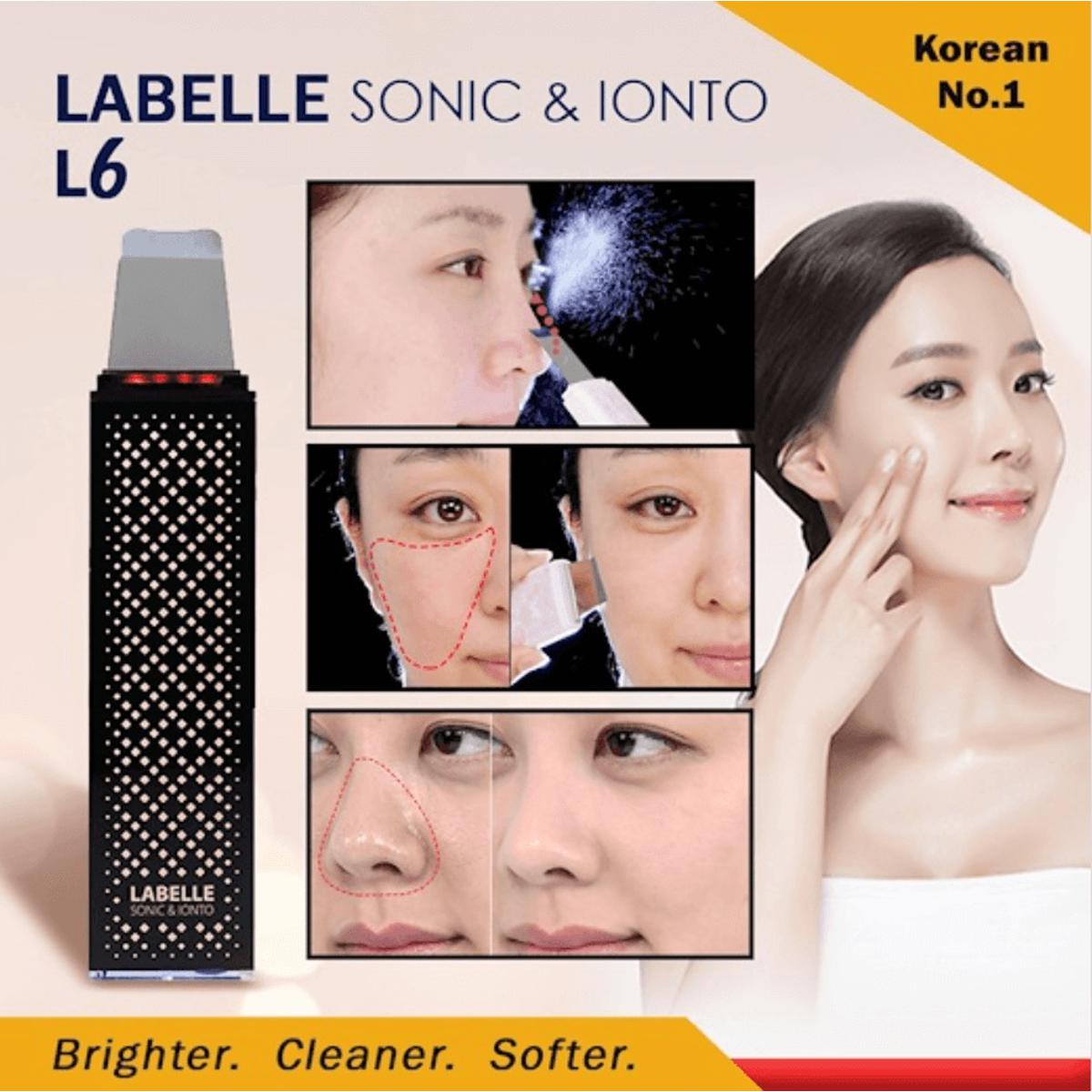 LABELLE SONIC IONTO L6 175g Ultrasonic Skin Scrubber Exfoliate Dead Skin Sells Control Sebums Black Heads