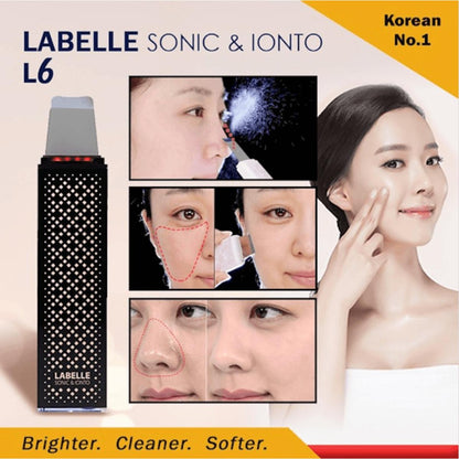 LABELLE SONIC IONTO L6 175g Ultrasonic Skin Scrubber Exfoliate Dead Skin Sells Control Sebums Black Heads