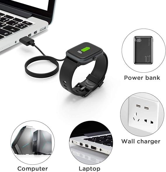 Compatible with EIGIIS K56 Pro Smart Watch Charger, 2 Pin Magnetic USB