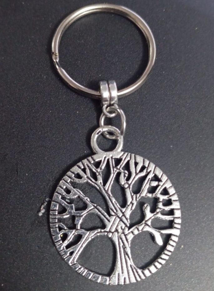 Tree of life keychain All Metal Antique Silver Family Gift Key Ring